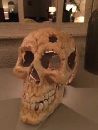 Large Anatomical Skull | Cast iron | White-rust